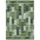 8' X 10' Olive Green And Fern Green Southwestern Washable Indoor Outdoor Area Rug-1
