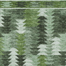 8' X 10' Olive Green And Fern Green Southwestern Washable Indoor Outdoor Area Rug-5