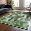 8' X 10' Olive Green And Fern Green Southwestern Washable Indoor Outdoor Area Rug-8