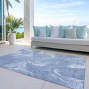 8' X 10' Blue And Sky Blue Abstract Washable Indoor Outdoor Area Rug-7
