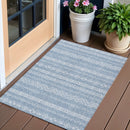 3' X 5' Blue And Denim Blue Southwestern Washable Indoor Outdoor Area Rug-0