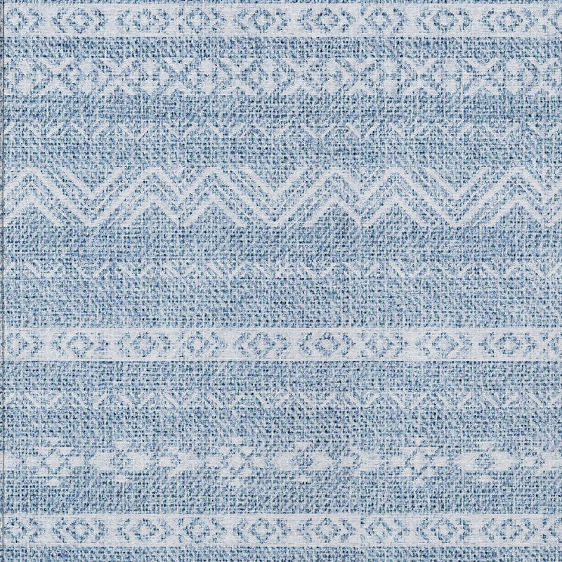3' X 5' Blue And Denim Blue Southwestern Washable Indoor Outdoor Area Rug-4