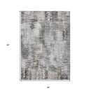 3' X 5' Taupe Gray And Silver Abstract Washable Indoor Outdoor Area Rug-2
