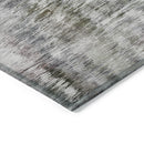 3' X 5' Taupe Gray And Silver Abstract Washable Indoor Outdoor Area Rug-4