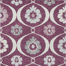 5' X 8' Eggplant Ivory And Gray Medallion Washable Indoor Outdoor Area Rug-7