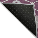 5' X 8' Eggplant Ivory And Gray Medallion Washable Indoor Outdoor Area Rug-3