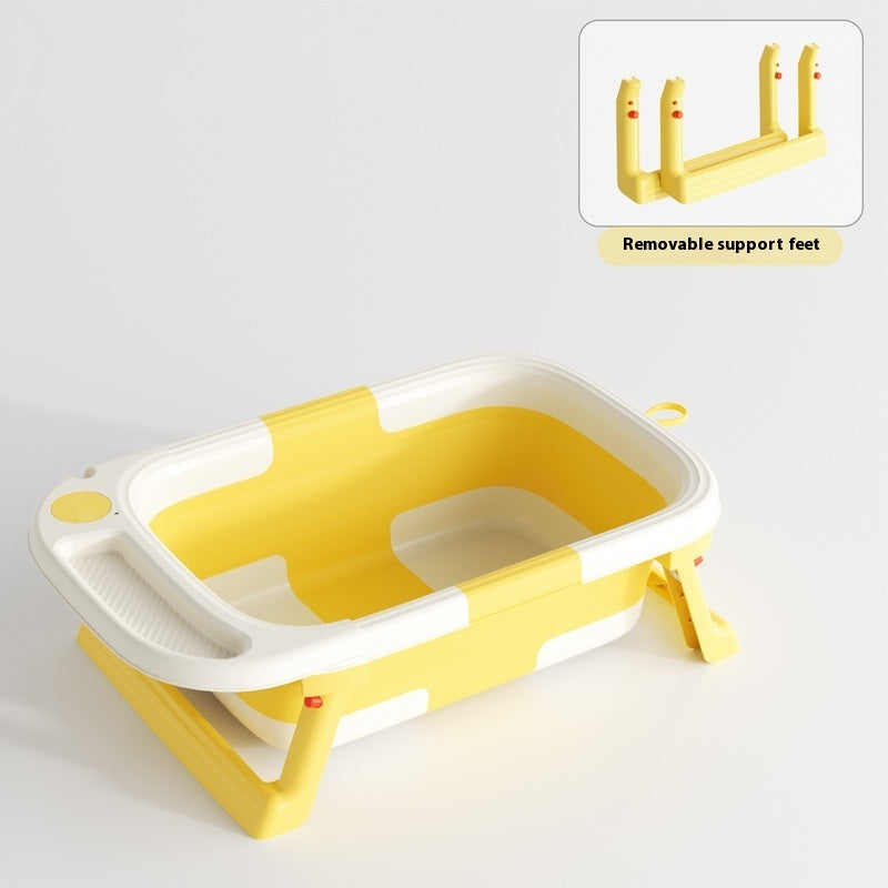 0-3 Years Old Baby Folding Tub Sitting Lying Wash Portable With Water Thermometer
