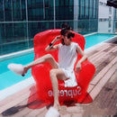 Red sofa chair transparent sofa stool