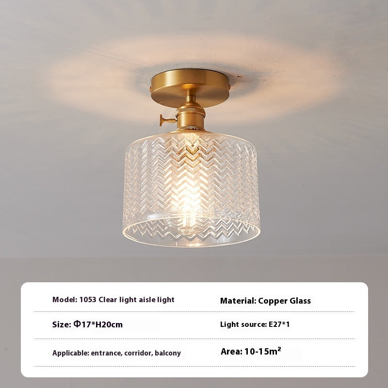 Brass Glass Ceiling Lamp Corridor Ceiling Lamp