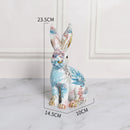 Painted Jade Rabbit Ornaments Cute Rabbit Resin Ornaments