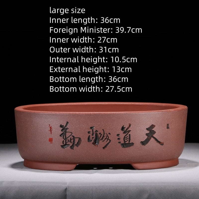 Purple Sand Simple Green Plant Large Ceramic Old Pile Flower Pot