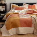 Premium Crystal Velvet Creative Splicing Bed Cover Three Piece Set