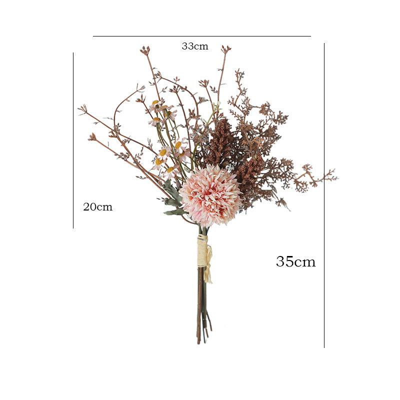 Retro Furnishings Hotel Decorative Fake Flower Finished Dried Flowers