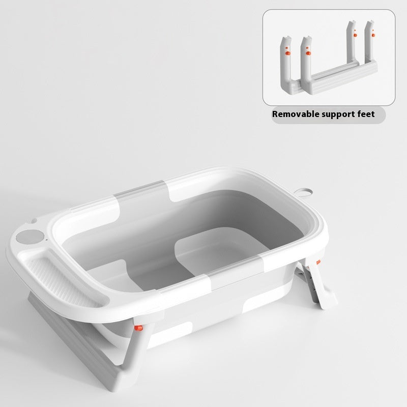 0-3 Years Old Baby Folding Tub Sitting Lying Wash Portable With Water Thermometer