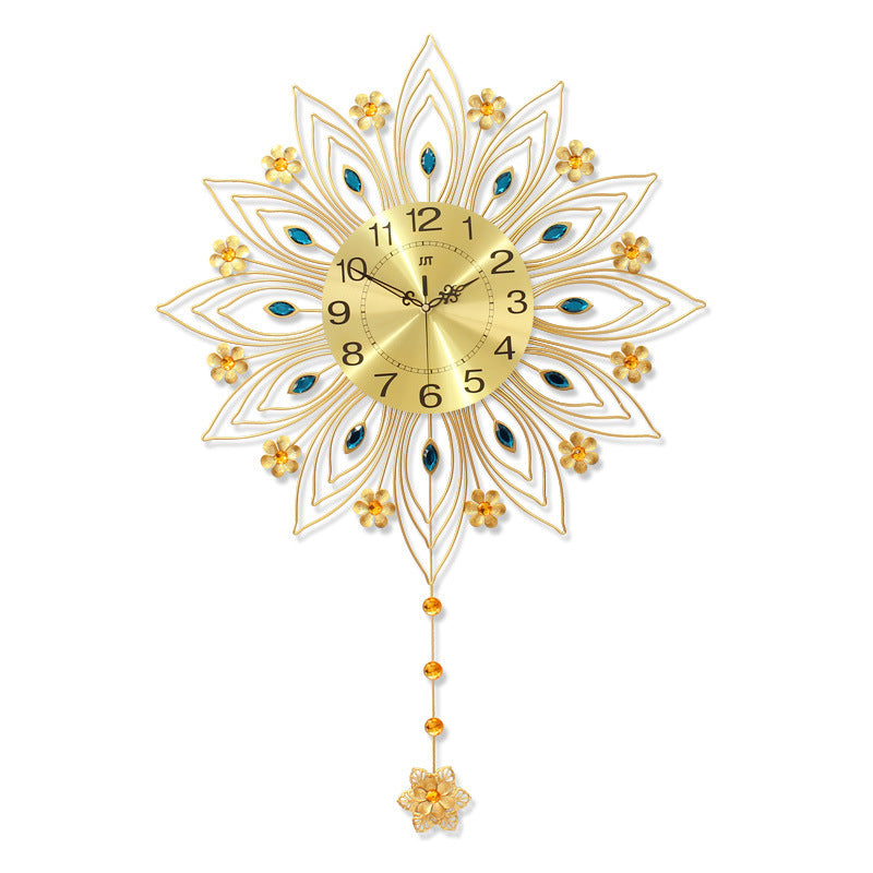 Living Room Light Luxury Clock Home Fashion Simple Flower-shaped Decorative Wall Clock