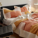 Premium Crystal Velvet Creative Splicing Bed Cover Three Piece Set