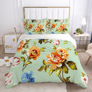 Nordic Spring Bedding Set Green Leaf Quilt Cover
