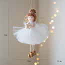 Christmas White Tulle Skirt Golden Wings Angel Girl Pendant