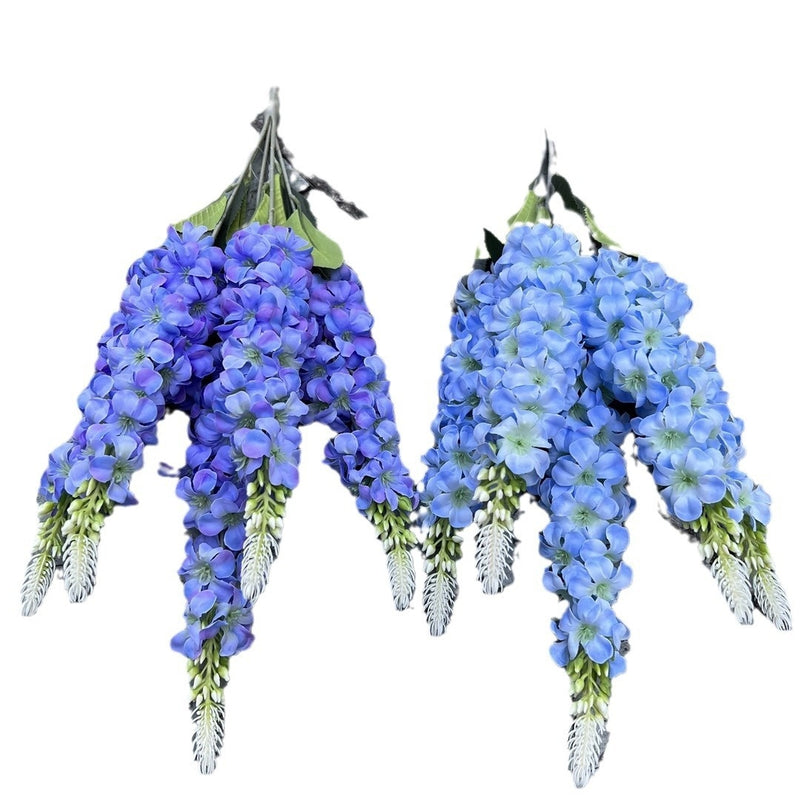 French 5 Fork Hyacinth White Violet Wedding Road Lead Fake Flower