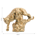 Abstract Gold Panther Sculpture Geometric Resin Leopard Statue Home Office