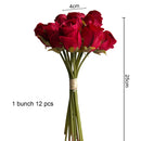 Simulation Handwriting Roses 12 PCs Valentine's Day Fake Rose Flower