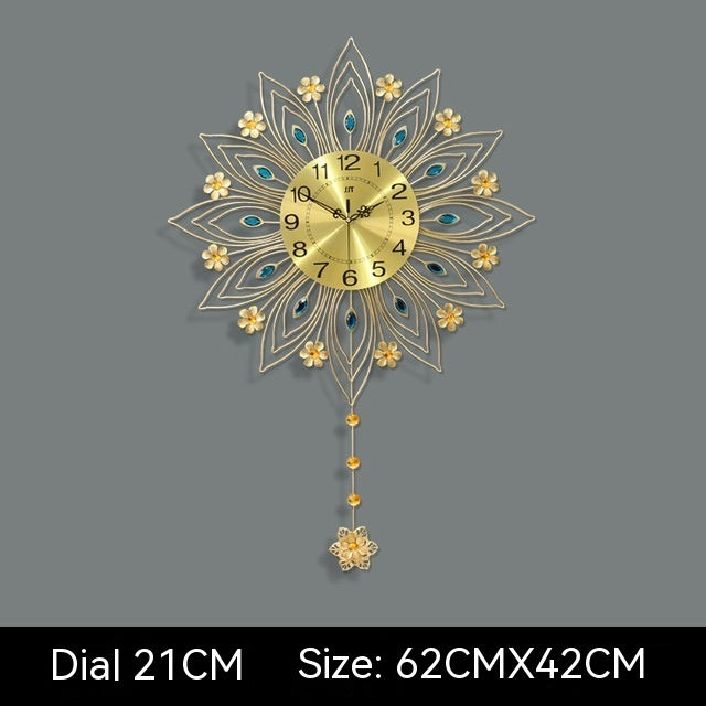 Living Room Light Luxury Clock Home Fashion Simple Flower-shaped Decorative Wall Clock