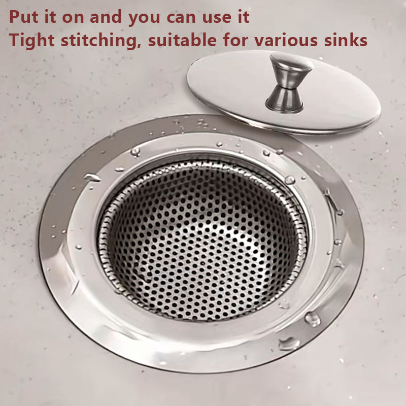 Stainless Steel Sink With Lid Deodorant Filter Vegetable Washing Sink Pool Water Strainer