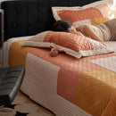 Premium Crystal Velvet Creative Splicing Bed Cover Three Piece Set