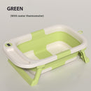 0-3 Years Old Baby Folding Tub Sitting Lying Wash Portable With Water Thermometer