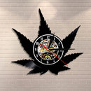 Black Vinyl Record Wall Clock Minimalist Frameless Handicraft