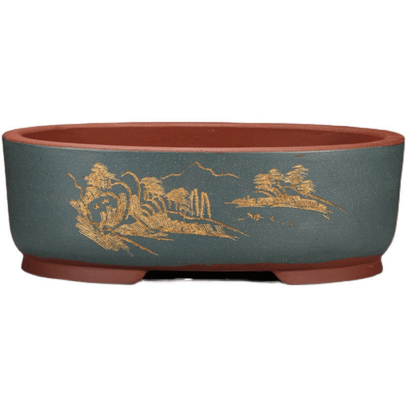 Purple Sand Simple Green Plant Large Ceramic Old Pile Flower Pot