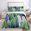 Nordic Spring Bedding Set Green Leaf Quilt Cover